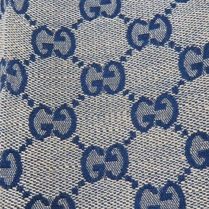 新品 GUCCI パンツ GGジャカード センタープレス ベージュ ネイビー リネン レディース 36 786389