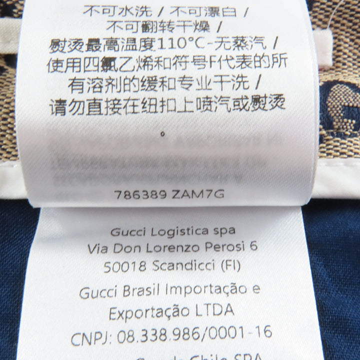 新品 GUCCI パンツ GGジャカード センタープレス ベージュ ネイビー リネン レディース 36 786389