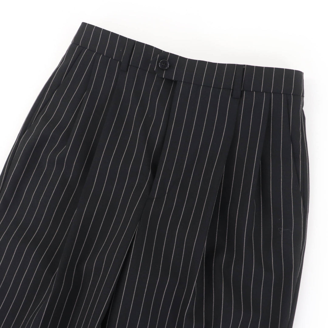 新品 セリーヌ エディーズ ストライプ スケーターパンツ スラックス ブラック レディース 36 2P519240M