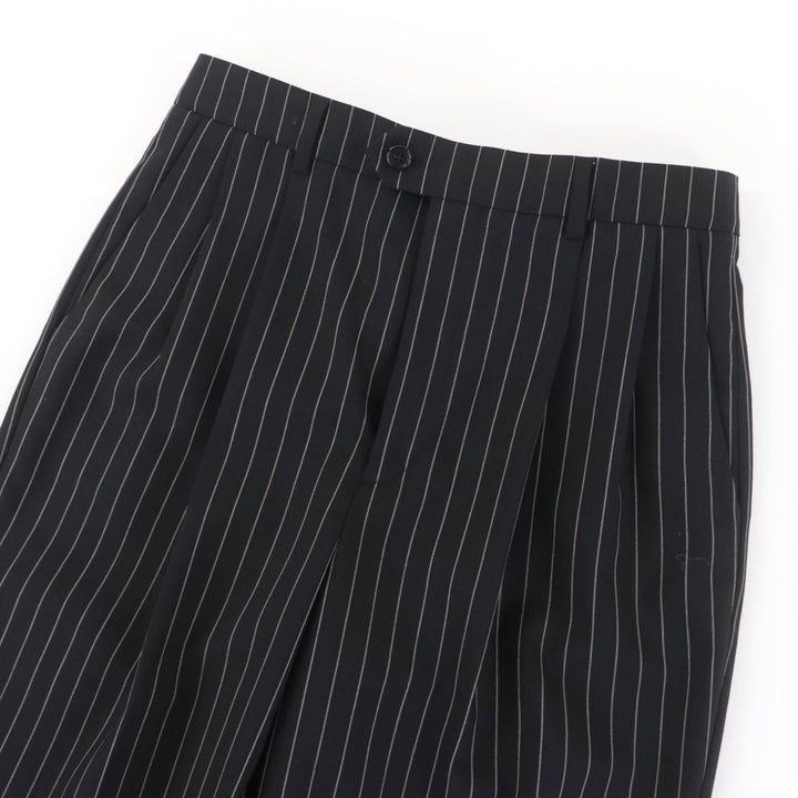 新品 セリーヌ エディーズ ストライプ スケーターパンツ スラックス ブラック レディース 36 2P519240M