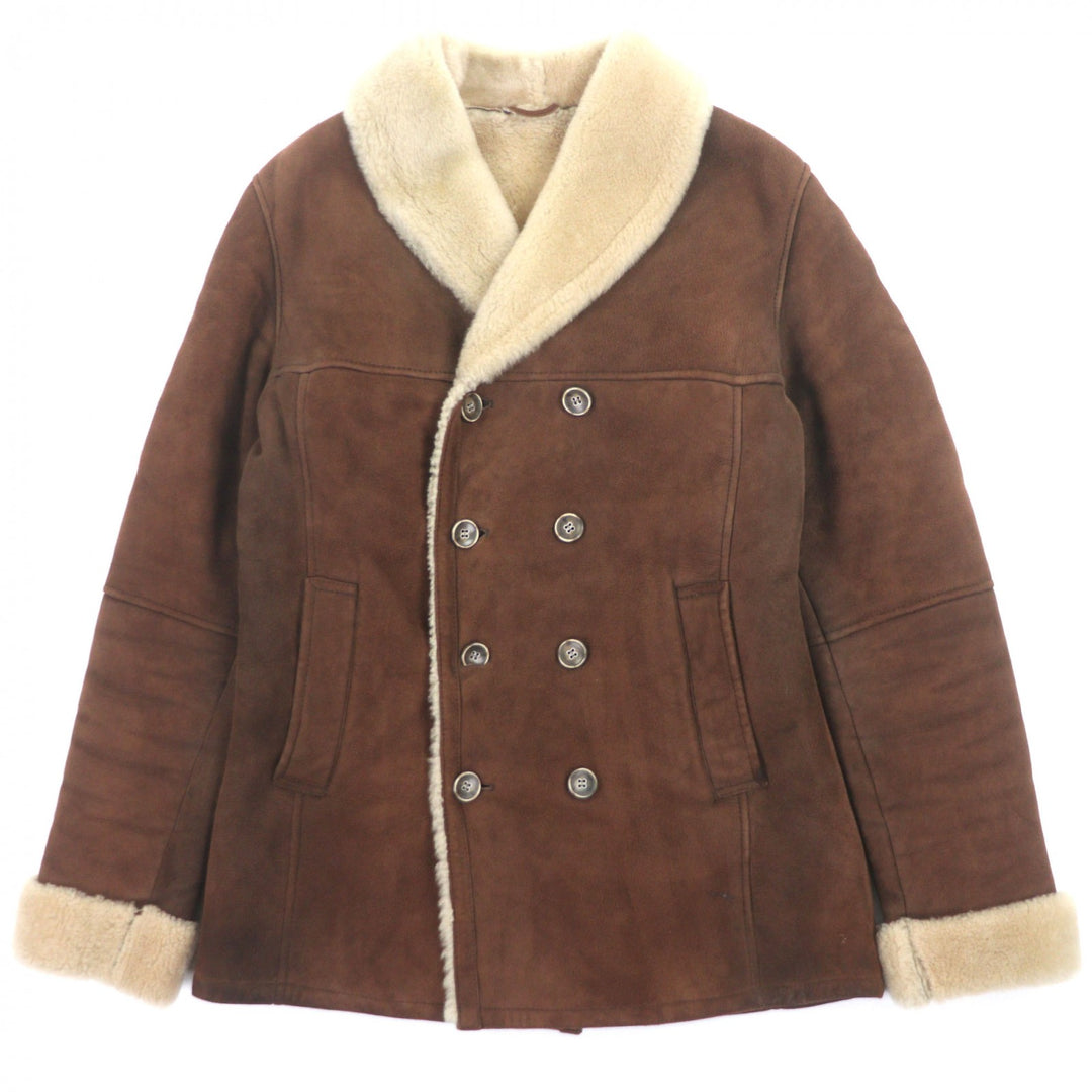Very Good EMMETI Mouton coat Double breasted Brown Mouton mens 46