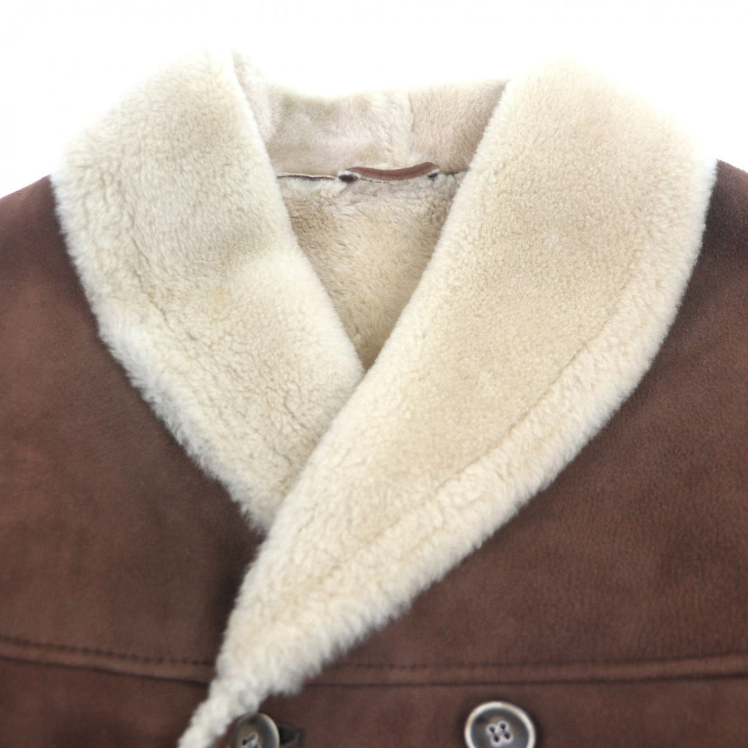 Very Good EMMETI Mouton coat Double breasted Brown Mouton mens 46