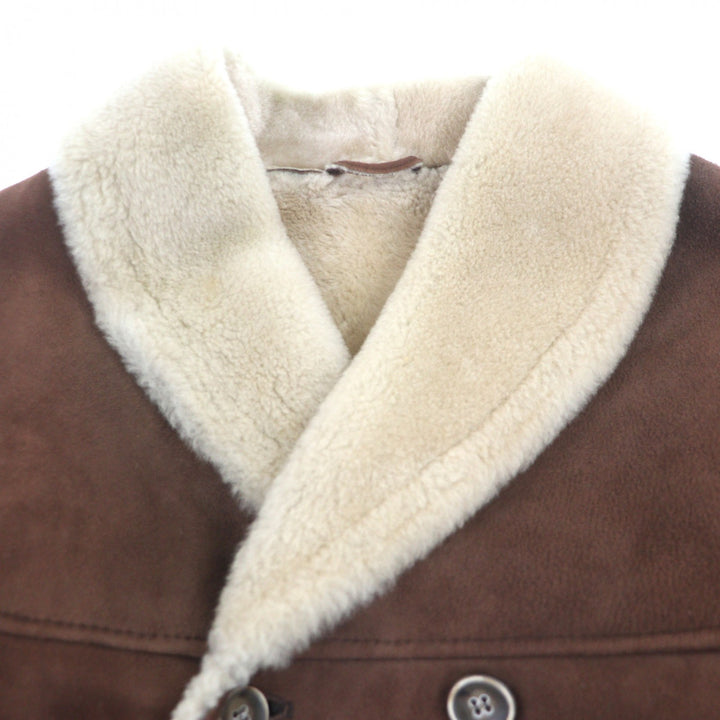 Very Good EMMETI Mouton coat Double breasted Brown Mouton mens 46