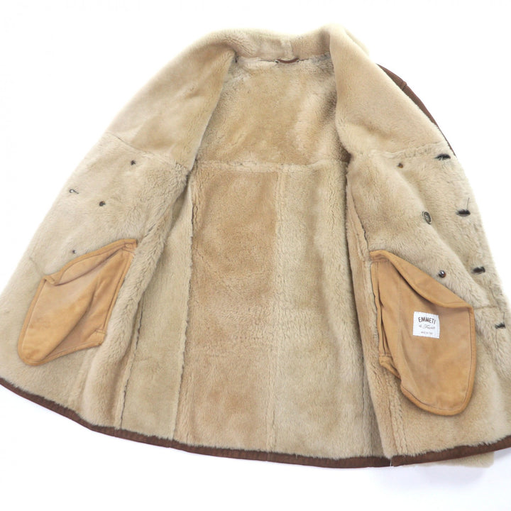Very Good EMMETI Mouton coat Double breasted Brown Mouton mens 46