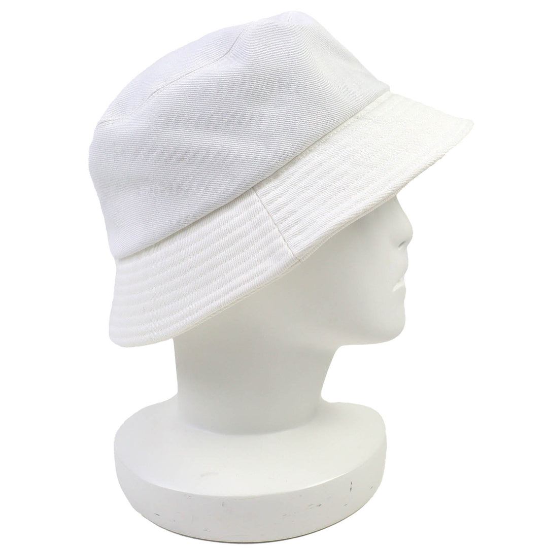 Pristine CHANEL hat Logo Rhinestone Bucket Hat white cotton Women L 22P