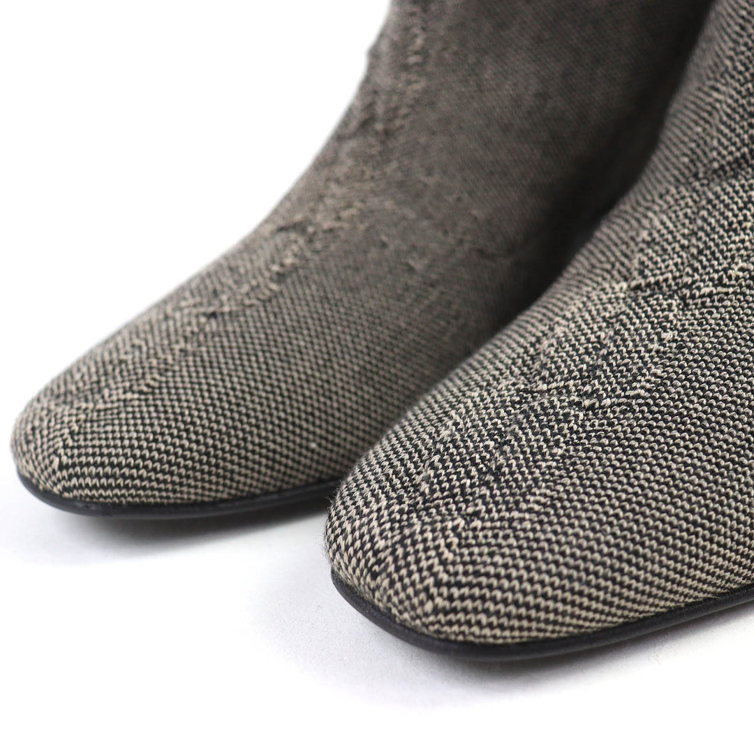 Pristine HERMES short boots Volver Knit technical fabric with leather 35.5