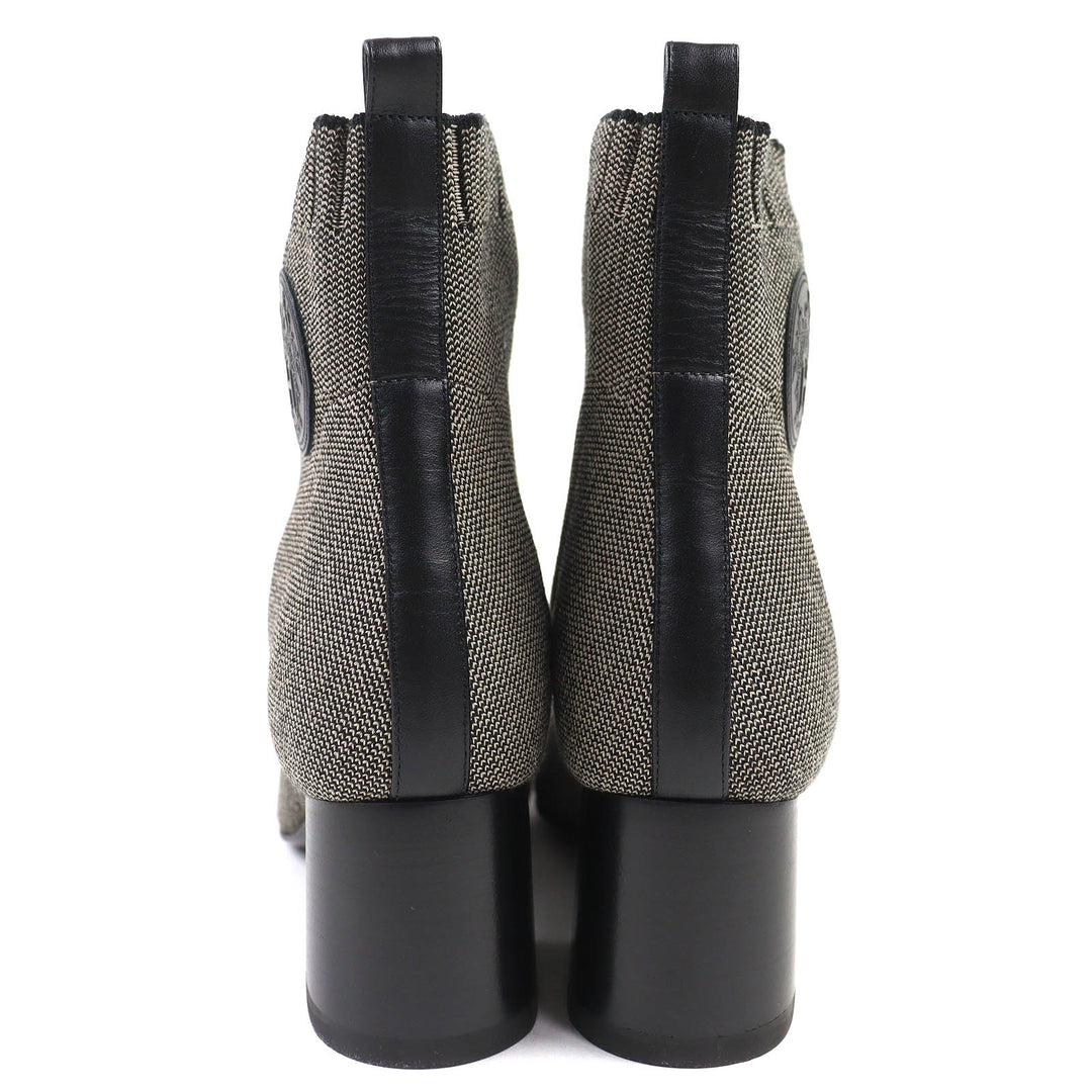Pristine HERMES short boots Volver Knit technical fabric with leather 35.5