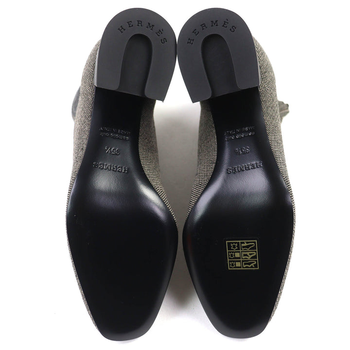 Pristine HERMES short boots Volver Knit technical fabric with leather 35.5