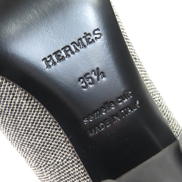 Pristine HERMES short boots Volver Knit technical fabric with leather 35.5