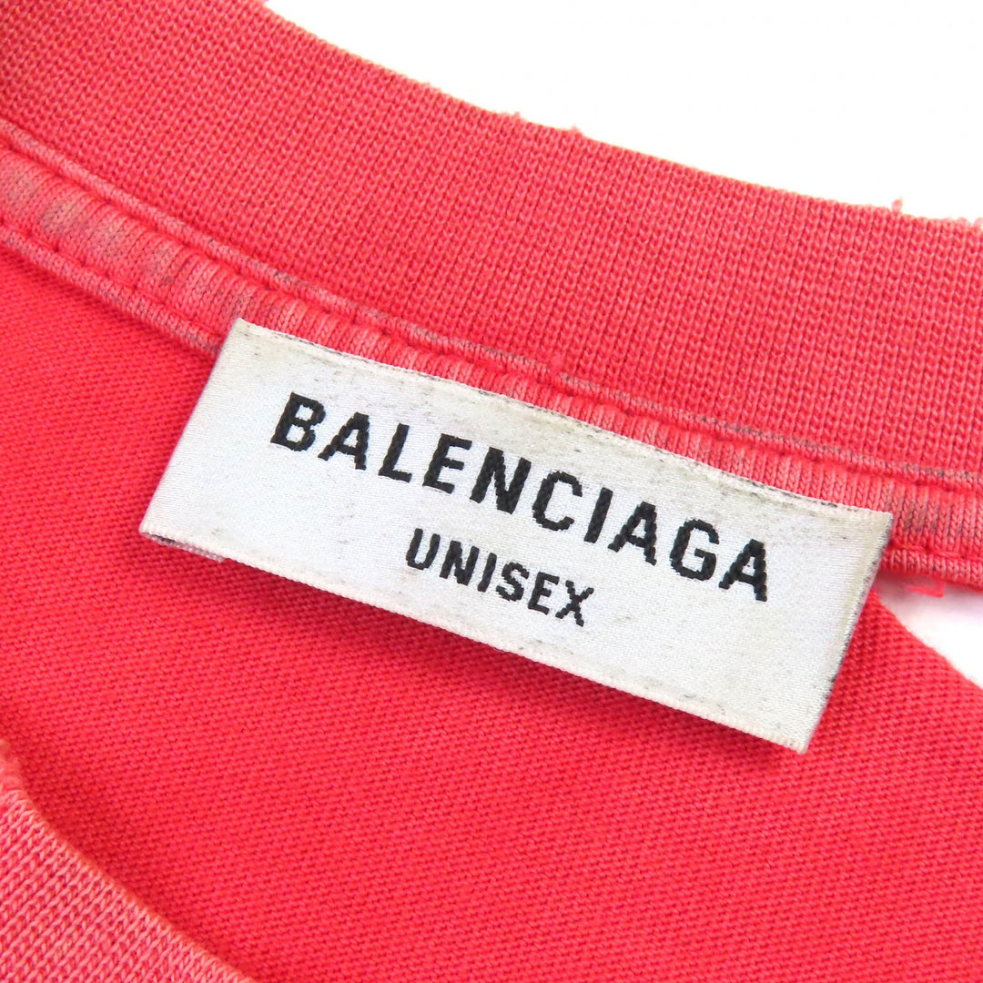素晴らしい BALENCIAGA 半袖Tシャツ デストロイド ディストレスト クルーネック S 612965