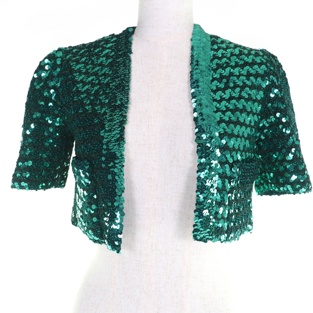 Pristine GUCCI Jacket Sequined short sleeve bolero green Women XXS 653449