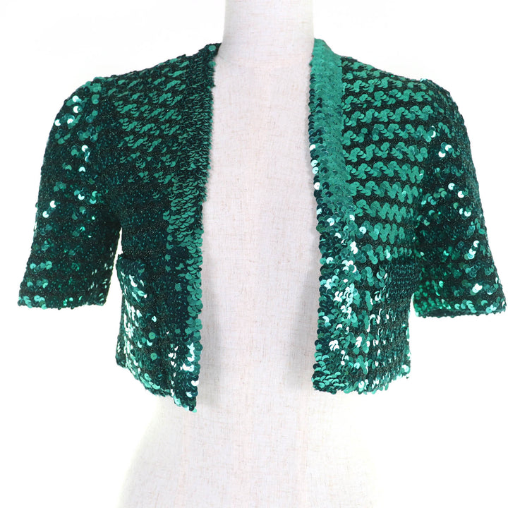 Pristine GUCCI Jacket Sequined short sleeve bolero green Women XXS 653449