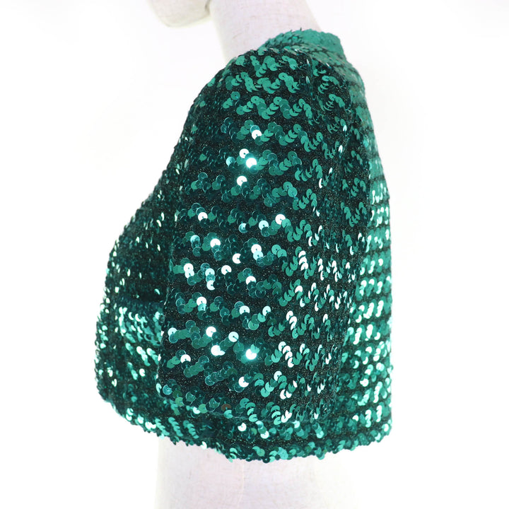 Pristine GUCCI Jacket Sequined short sleeve bolero green Women XXS 653449