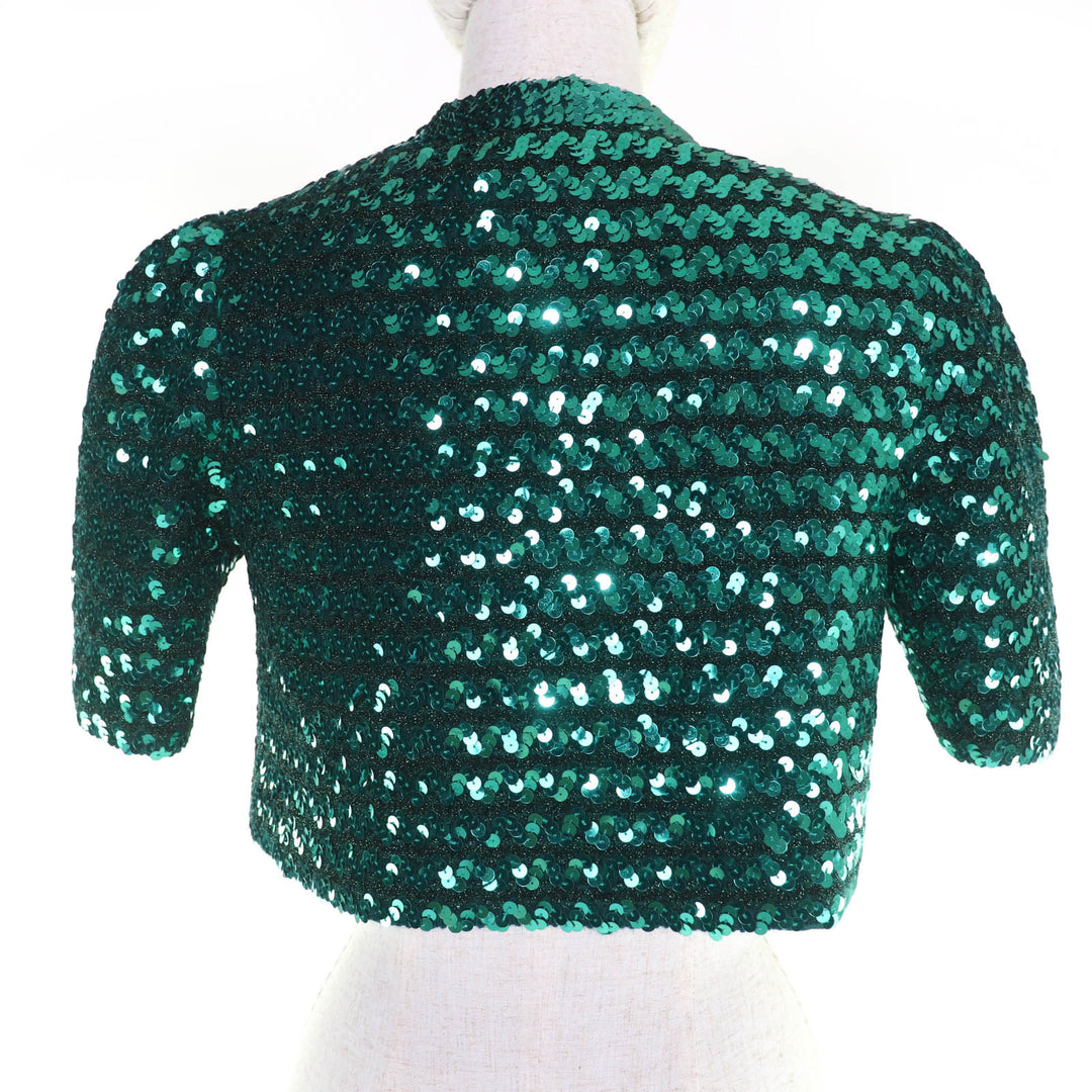 Pristine GUCCI Jacket Sequined short sleeve bolero green Women XXS 653449