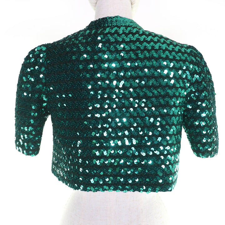 Pristine GUCCI Jacket Sequined short sleeve bolero green Women XXS 653449