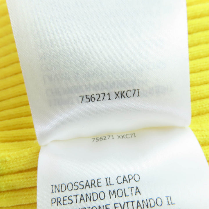Pristine GUCCI Short sleeve knit Web line cropped length yellow Women S 756271