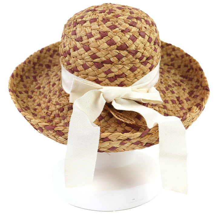 Great HELEN KAMINSKI hat Logo Metal Ribbon Straw Hat Beige Raffia Women