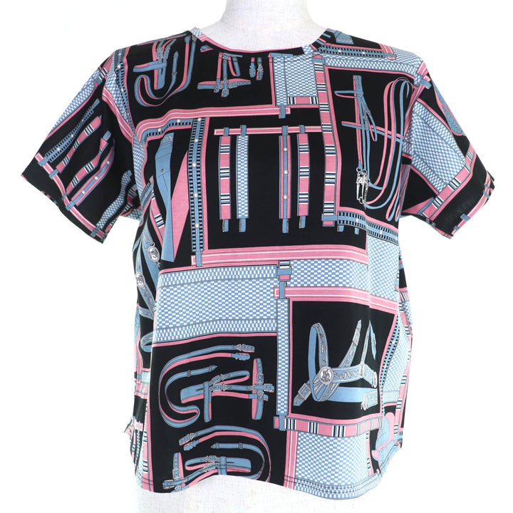 Excellent HERMES Short sleeve T-shirt Lettres Equestres cropped 36 4H4634DS