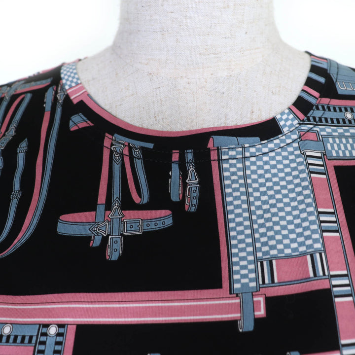 Excellent HERMES Short sleeve T-shirt Lettres Equestres cropped 36 4H4634DS
