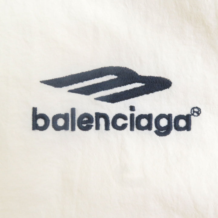 Excellent BALENCIAGA Blouson Sports Icon Track Jacket Ivory Nylon mens S 746483