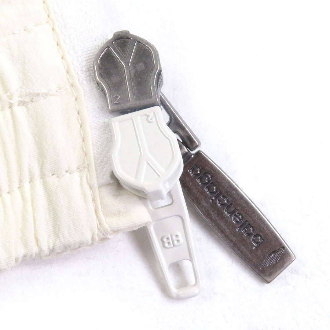 Excellent BALENCIAGA Blouson Sports Icon Track Jacket Ivory Nylon mens S 746483