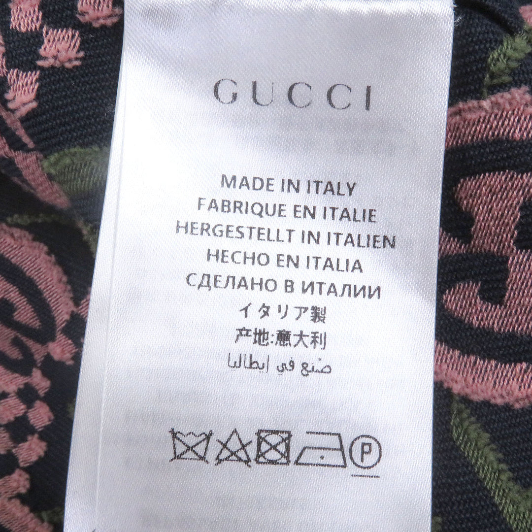 素晴らしい GUCCI テーラードジャケット GGロゴ スター 総柄 ネイビー コットン