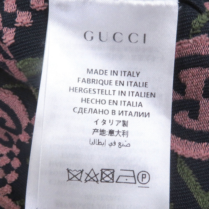 素晴らしい GUCCI テーラードジャケット GGロゴ スター 総柄 ネイビー コットン