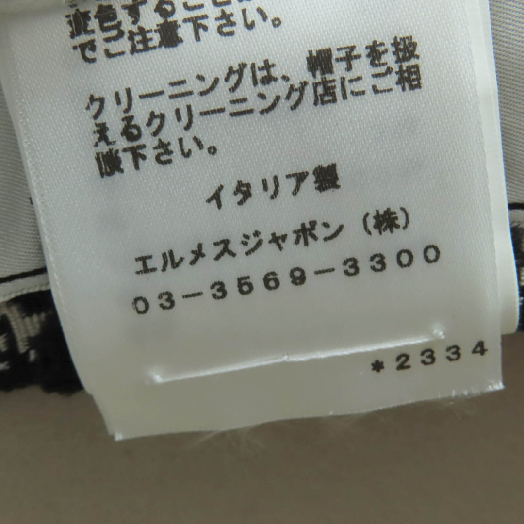 素晴らしいHERMES帽子ベティホースデザインリボンテープフェドーラハットライトグレーウール