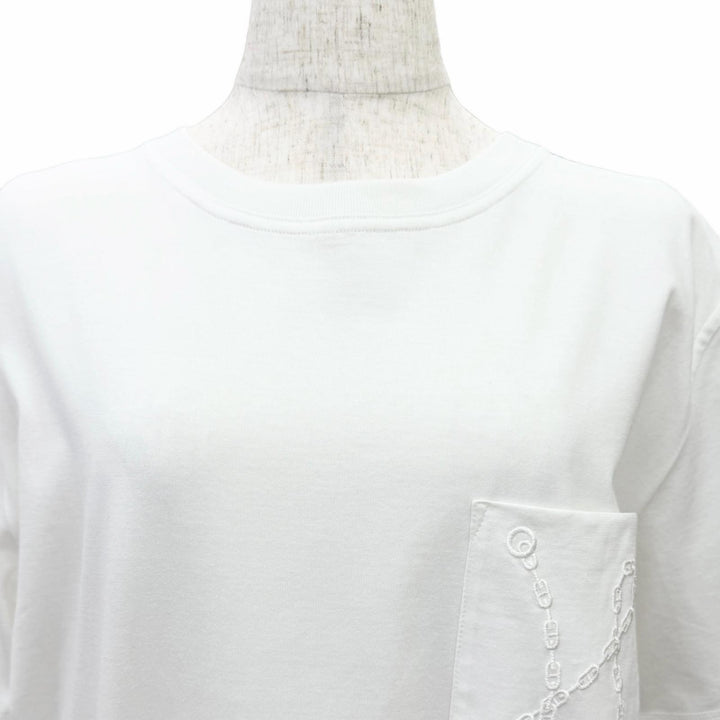 Great HERMES one piece Chaine d'Ancre embroidered short-sleeve shirt 38