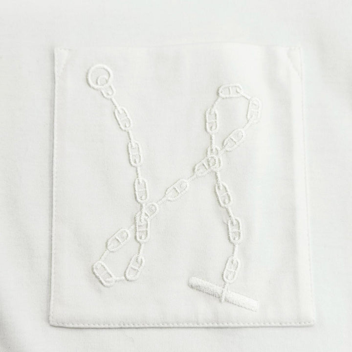 Great HERMES one piece Chaine d'Ancre embroidered short-sleeve shirt 38