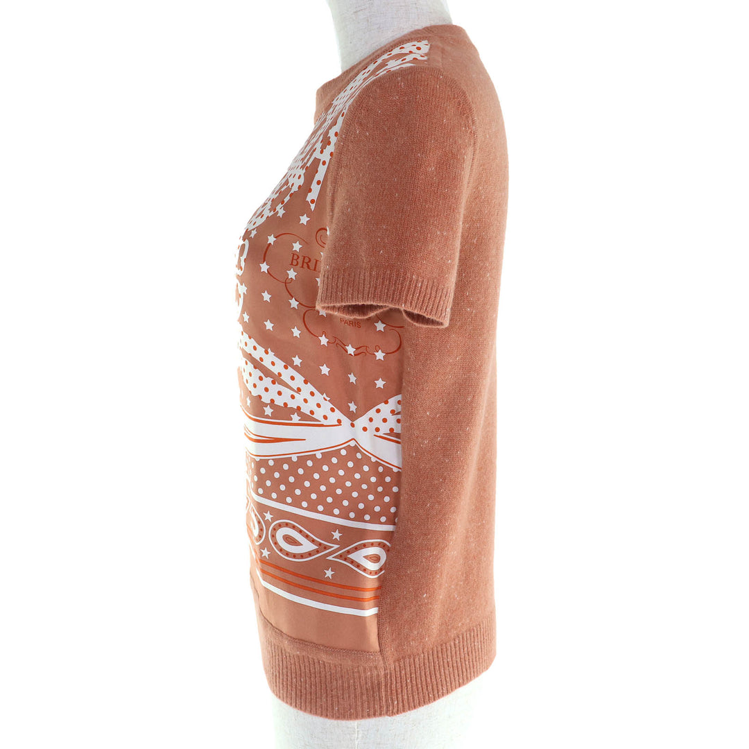 新品 HERMES 半袖ニット ブライド・ドゥ・ガラ ツイル レーン シルク レディース 36