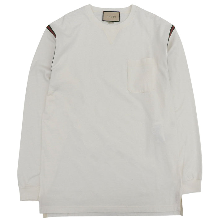 素晴らしい GUCCI 長袖Tシャツ ホワイト コットン メンズ M 768441