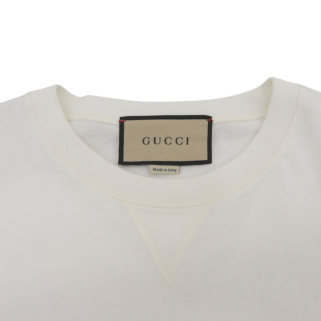 素晴らしい GUCCI 長袖Tシャツ ホワイト コットン メンズ M 768441