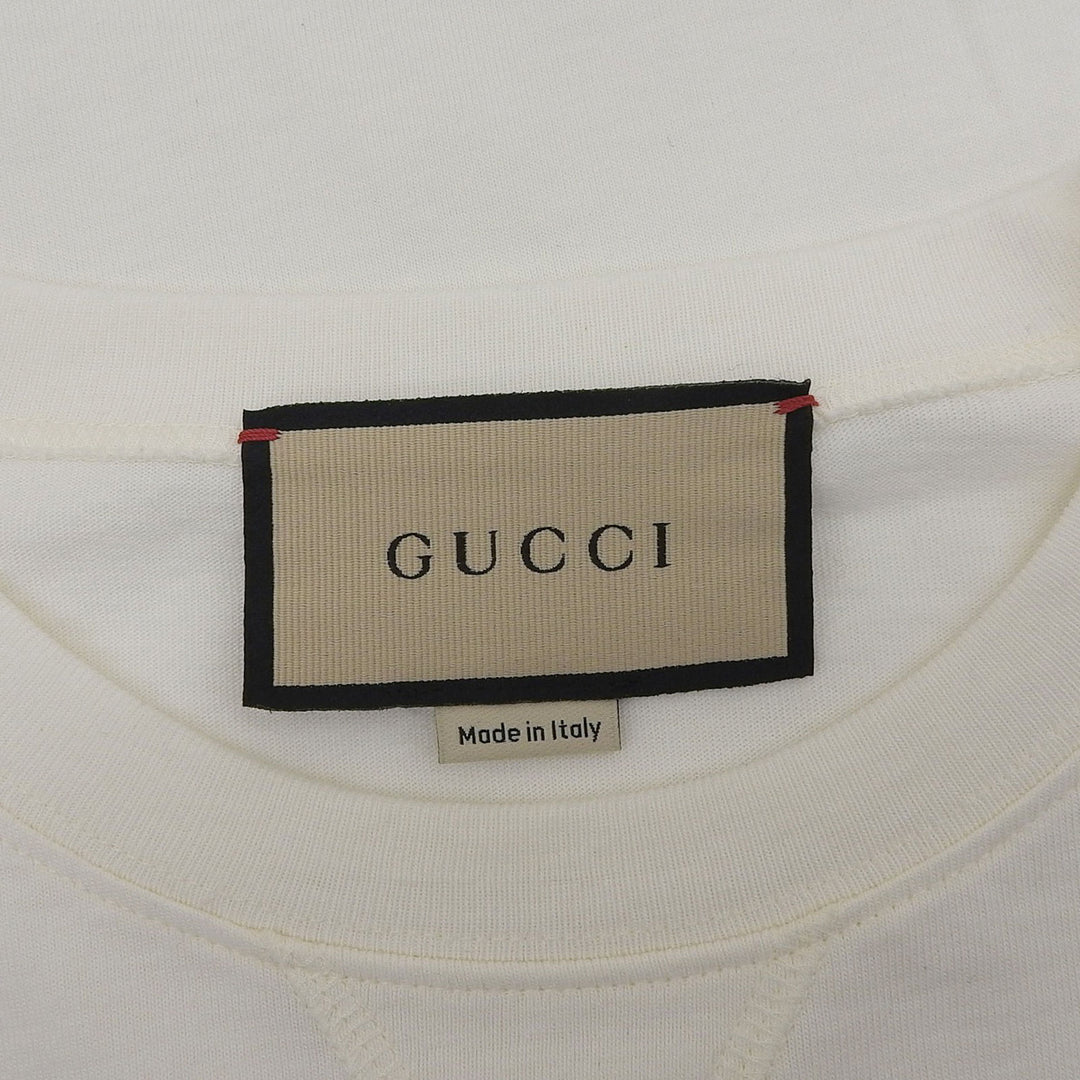 素晴らしい GUCCI 長袖Tシャツ ホワイト コットン メンズ M 768441