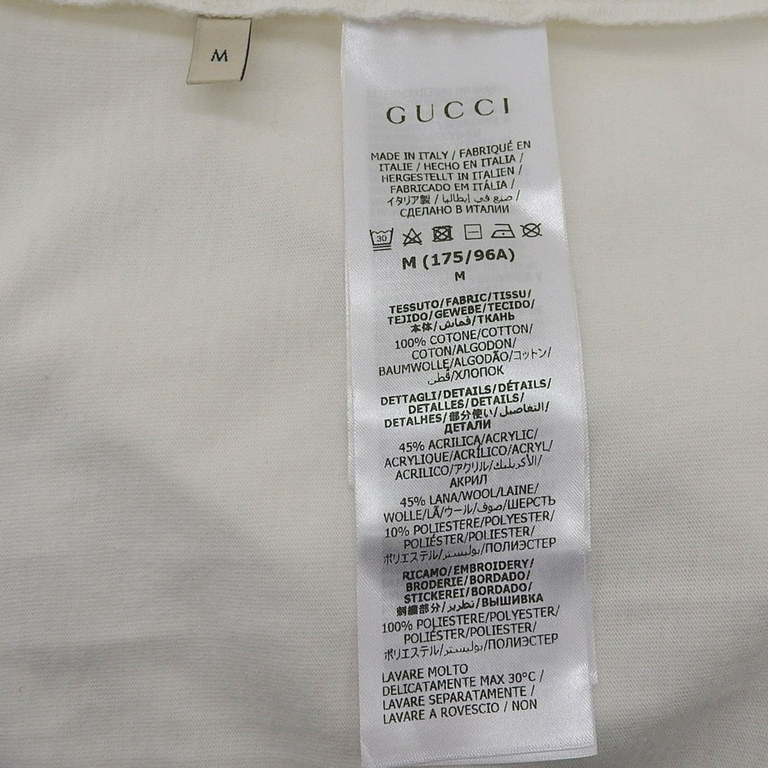 素晴らしい GUCCI 長袖Tシャツ ホワイト コットン メンズ M 768441