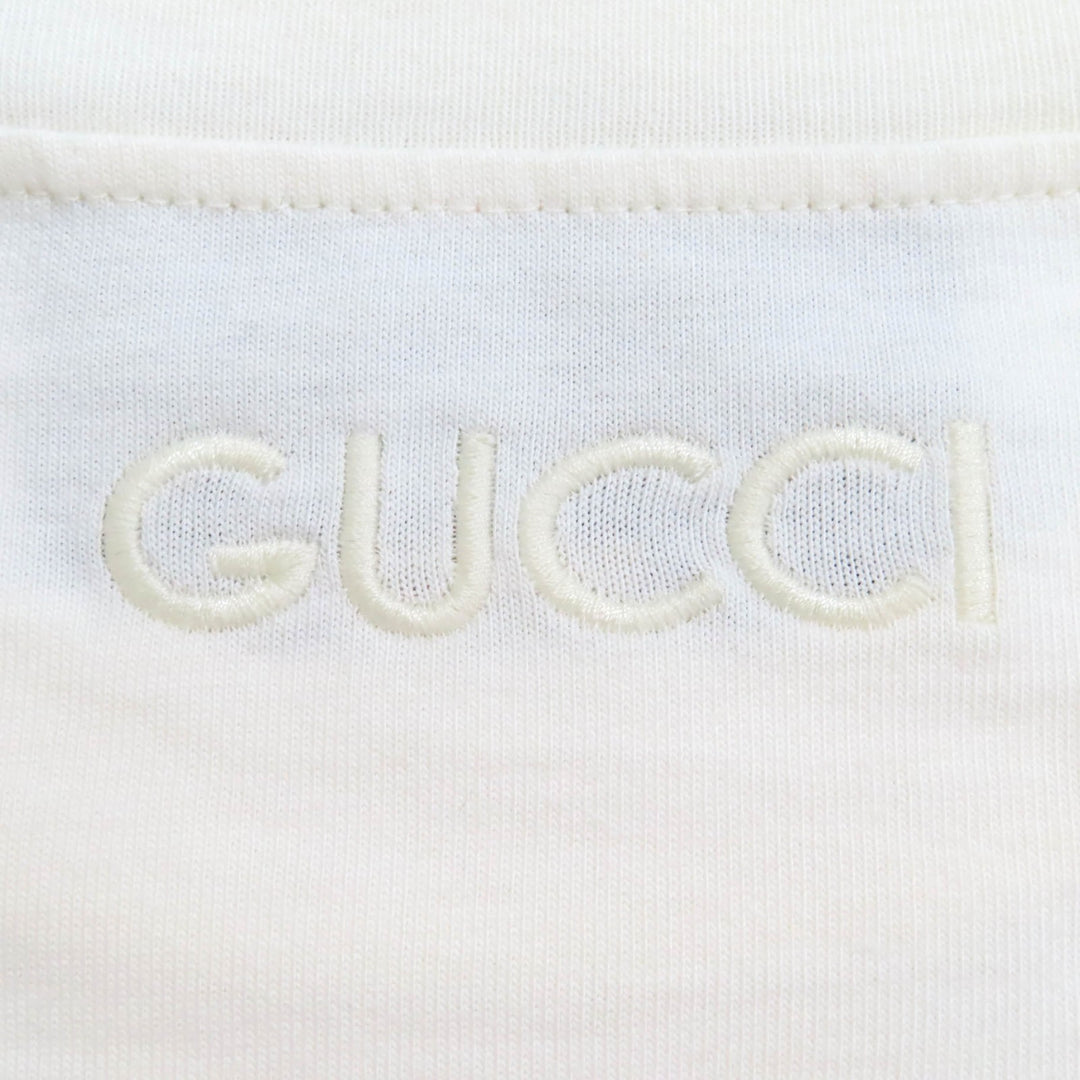 素晴らしい GUCCI 長袖Tシャツ ホワイト コットン メンズ M 768441