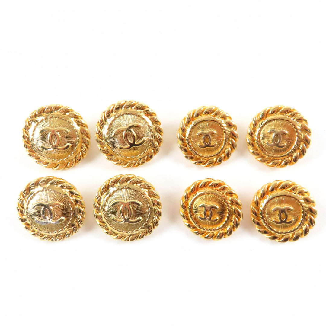 Great CHANEL COCO Mark Gold Button Set (8 pieces, 4 large and 4 small)
