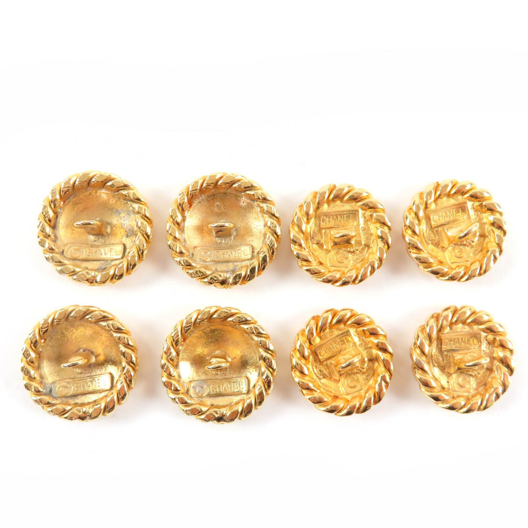 Great CHANEL COCO Mark Gold Button Set (8 pieces, 4 large and 4 small)