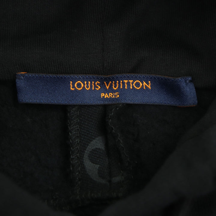 素晴らしいLOUIS VUITTONパーカーブラックコットンメンズS