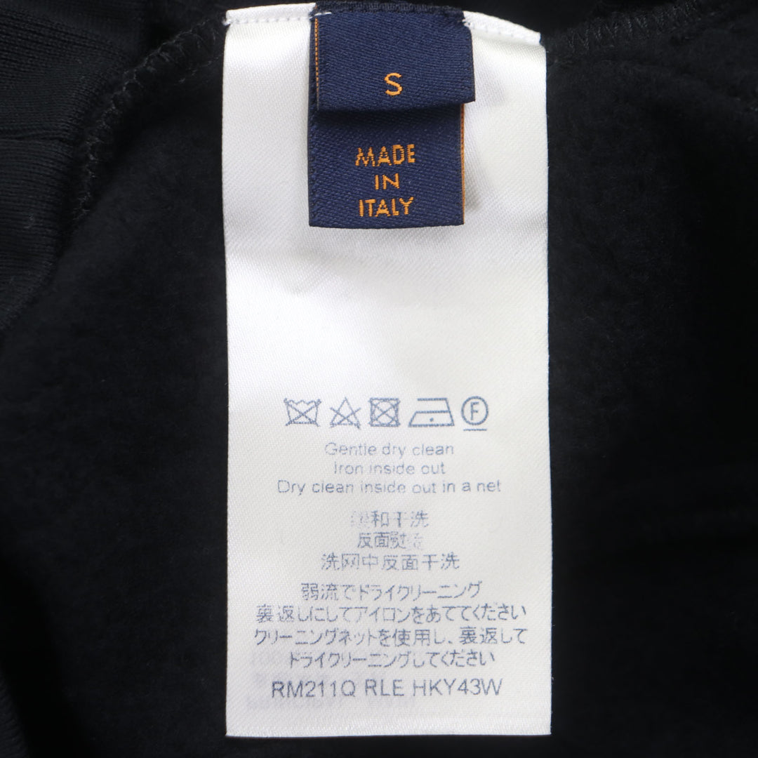 素晴らしいLOUIS VUITTONパーカーブラックコットンメンズS