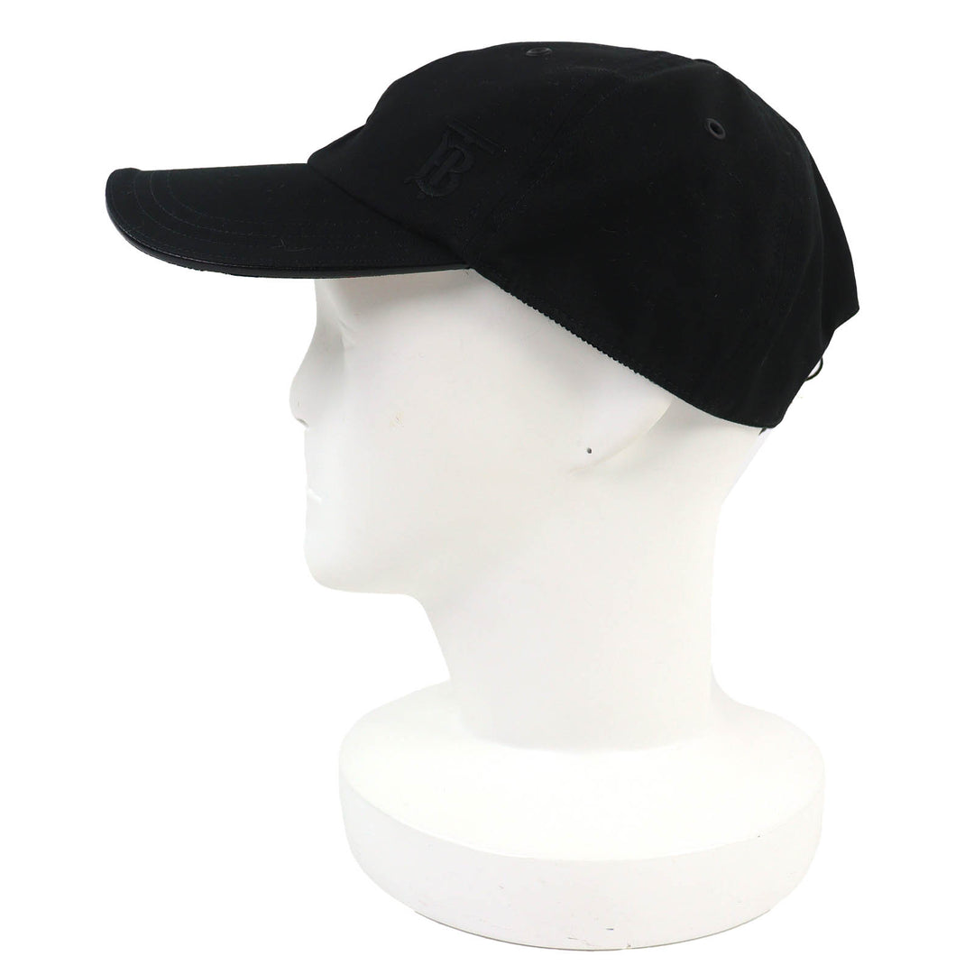 Great BURBERRY Nova Check Pattern Lining TB Logo Baseball Cap black XL 8068040