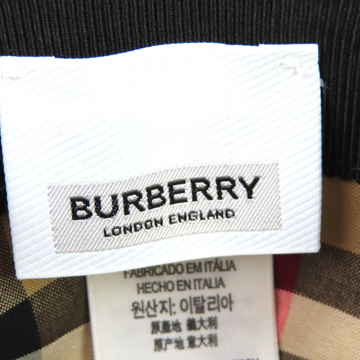 Great BURBERRY Nova Check Pattern Lining TB Logo Baseball Cap black XL 8068040
