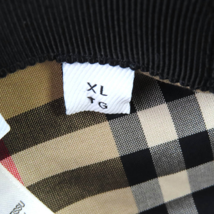 Great BURBERRY Nova Check Pattern Lining TB Logo Baseball Cap black XL 8068040