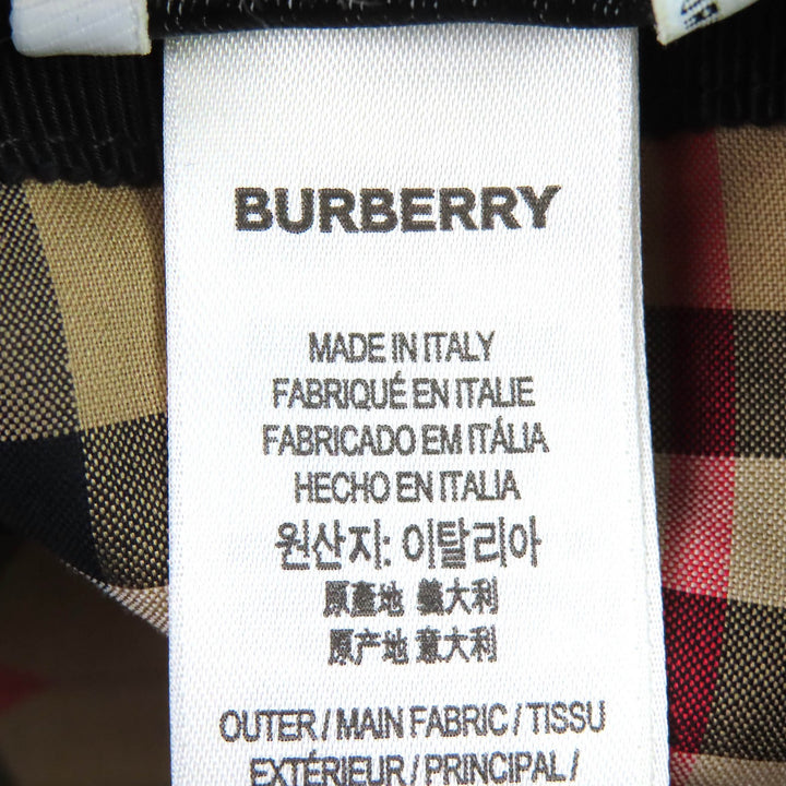 Great BURBERRY Nova Check Pattern Lining TB Logo Baseball Cap black XL 8068040