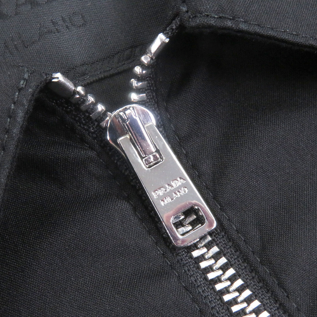 Excellent PRADA Short sleeve shirt Half-zip triangle motif cotton blend M SC763