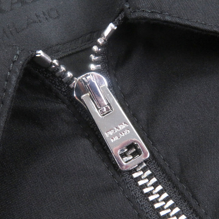 Excellent PRADA Short sleeve shirt Half-zip triangle motif cotton blend M SC763