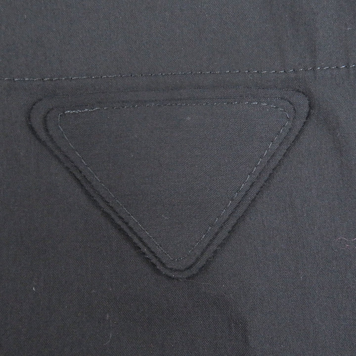 Excellent PRADA Short sleeve shirt Half-zip triangle motif cotton blend M SC763