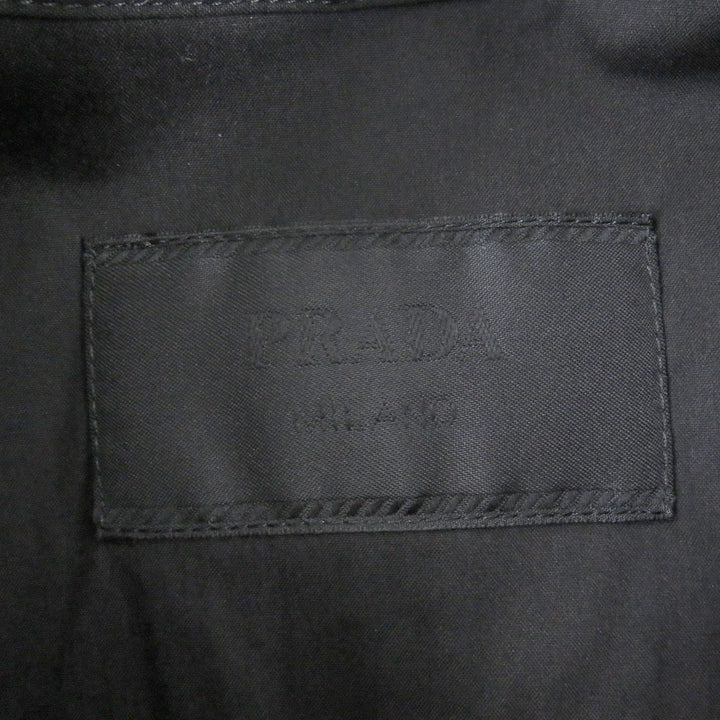 Excellent PRADA Short sleeve shirt Half-zip triangle motif cotton blend M SC763