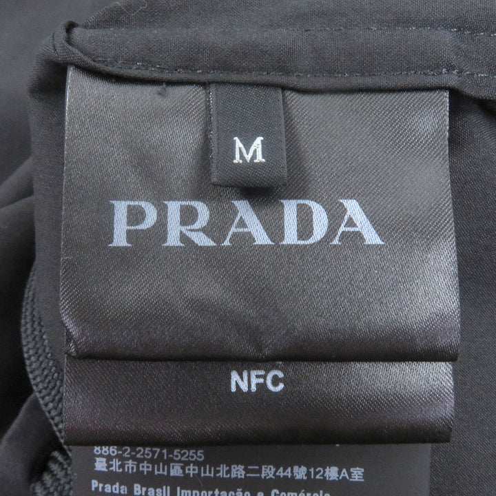 Excellent PRADA Short sleeve shirt Half-zip triangle motif cotton blend M SC763