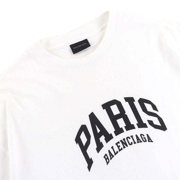 BALENCIAGA 半袖Tシャツ CITIES PARIS ロゴ クルーネック ホワイト M 612966